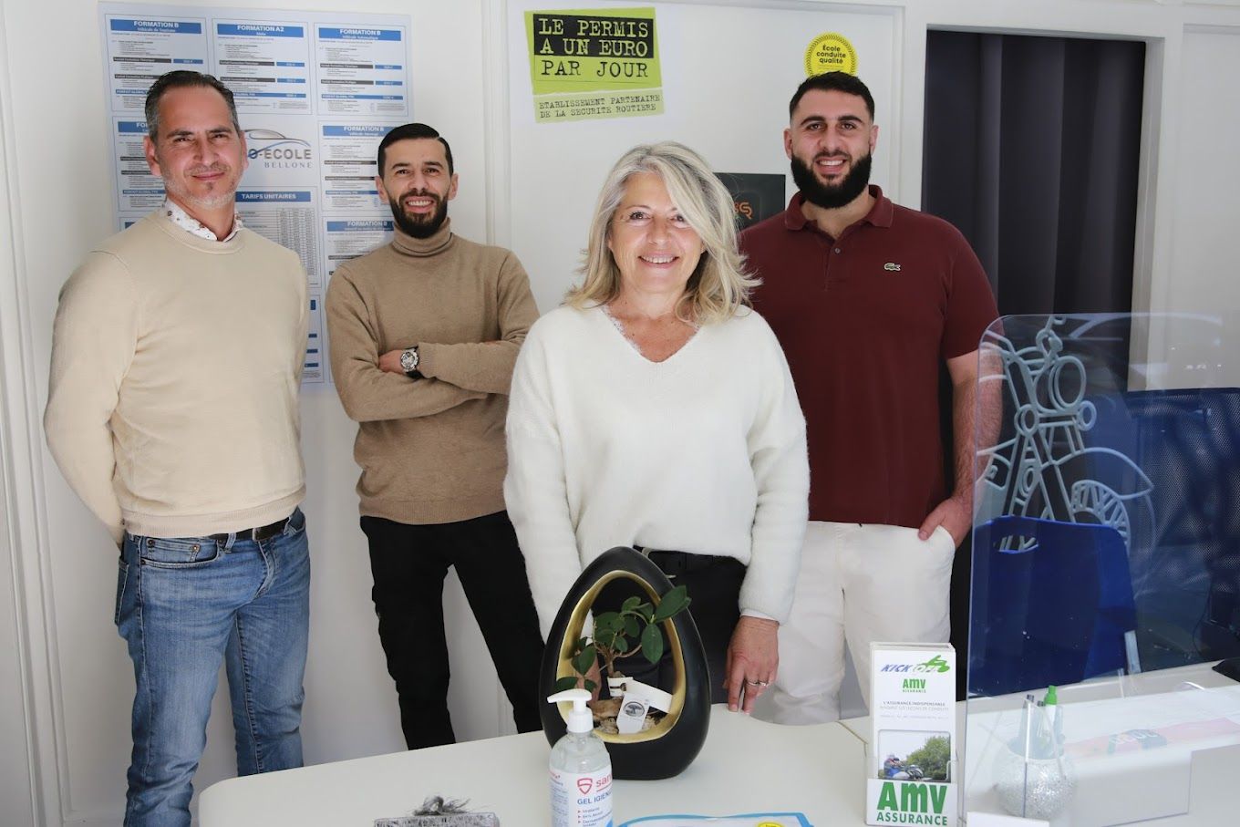 L'équipe Auto-École Bellone Nice — enseignants diplômés d'État et personnel d'accueil